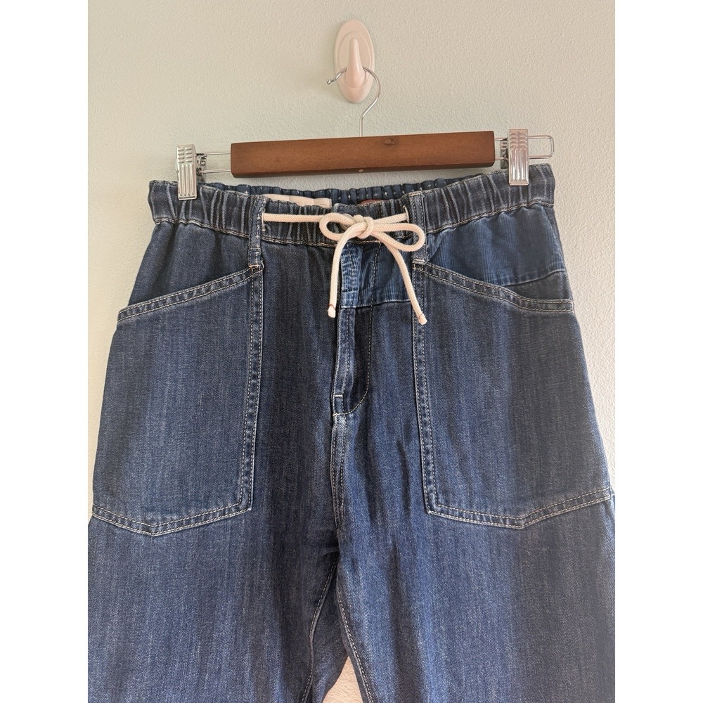 Anthropologie Pilcro The Izzie Relaxed Pull On Barrel Leg patchwork jeans XS - Picture 2 of 8